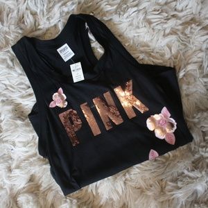 Victoria's Secret Sequin Pink Tank Top NWT SMALL